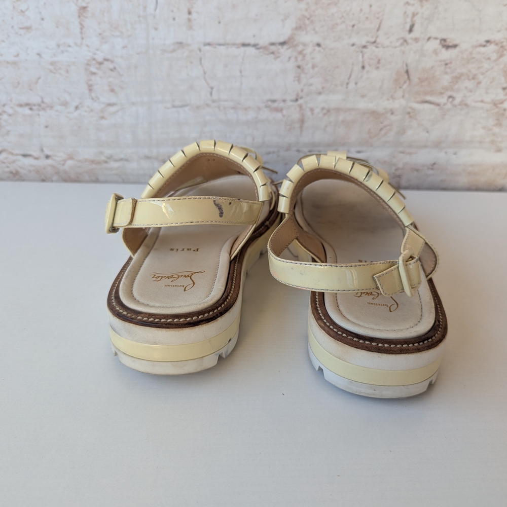 Christian Louboutin Cream Women's Sandals with Fringe - Picture 4 of 11